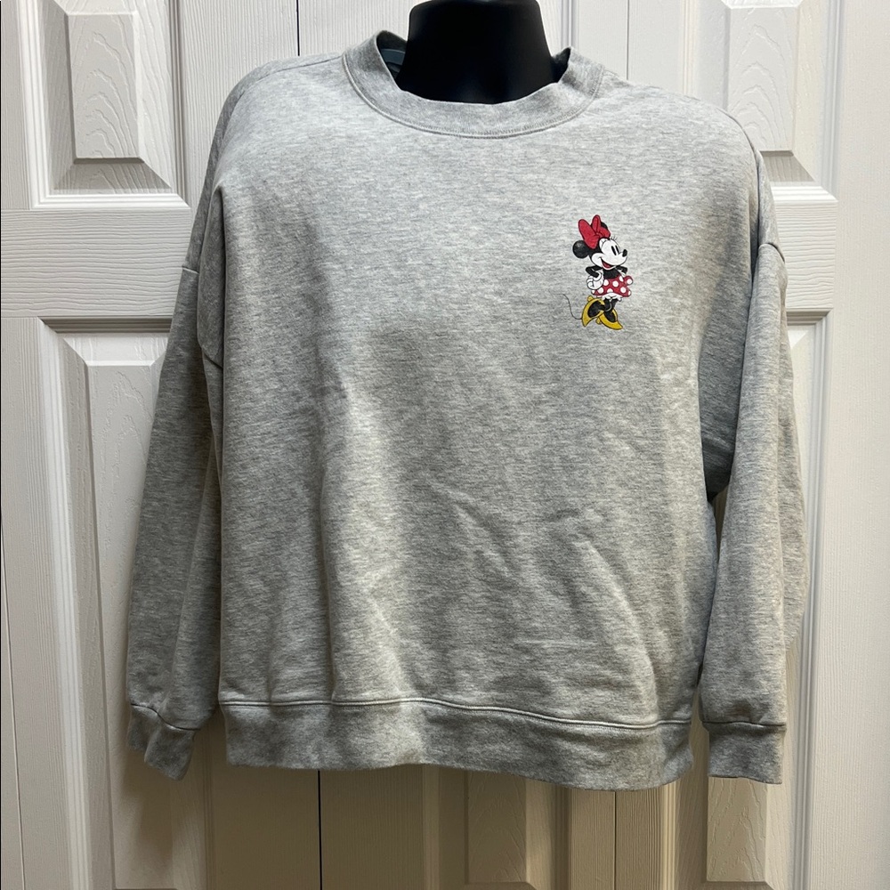 Disney Gap X Pullover Gray Sweatshirt with Minnie Mouse Large Winter Warmth - Picture 4 of 8